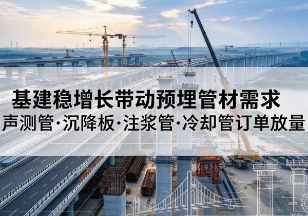 复兴基建稳增长带动预埋监测管材需求，声测管、沉降板、注浆管订单持续放量